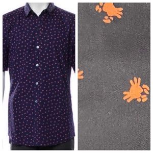 Zachary Prell Crab Print  short sleeve woven shirt